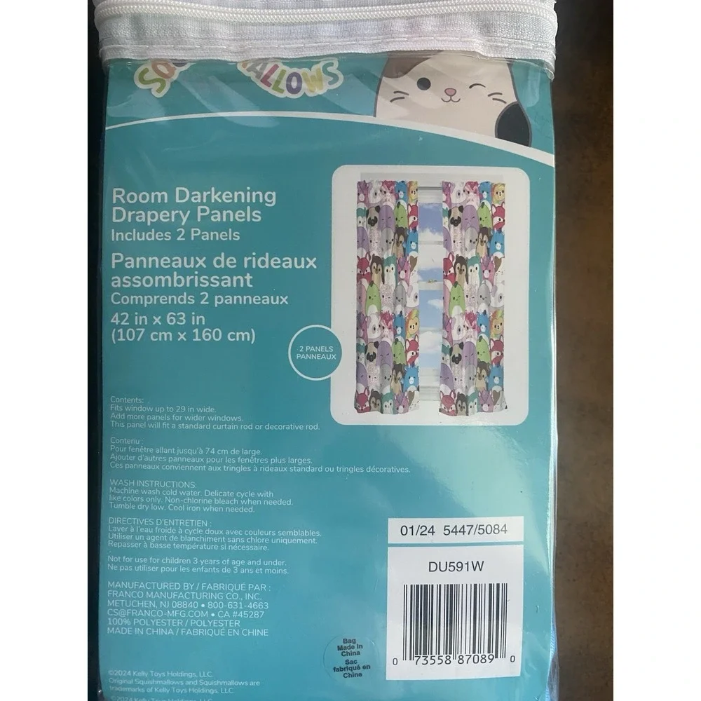 Squishmallows Drapes Curtains Room Darkening Panels Drapery 2 Panels 42